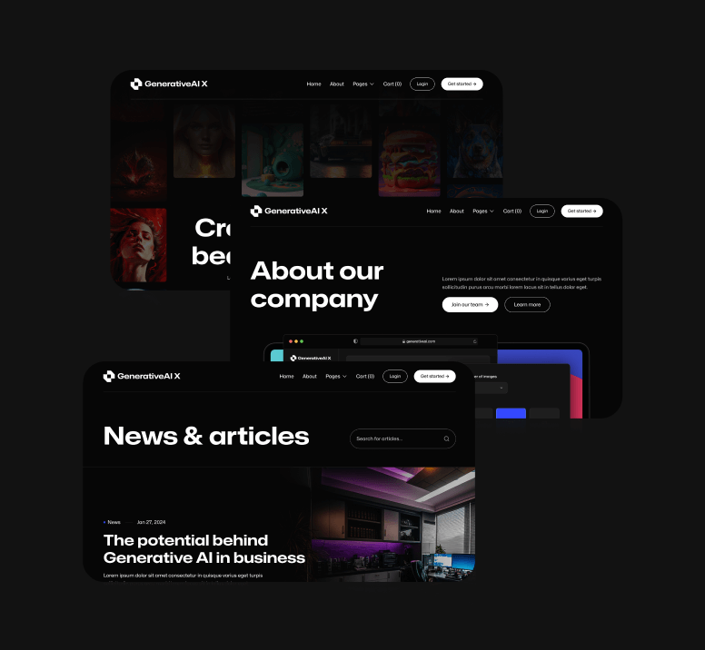 GenerativeAI X - 32+ Sections Included - AI Generator Webflow Template
