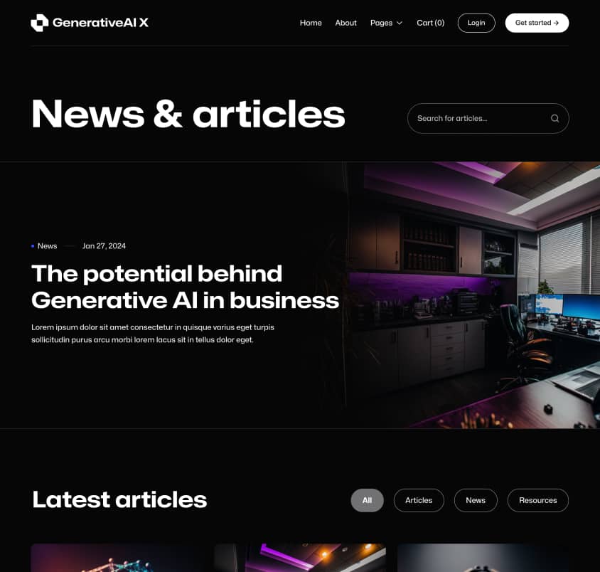 GenerativeAI X - Blog Page - AI Generator Webflow Template