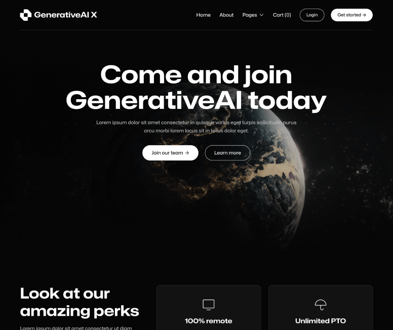 GenerativeAI X - Careers Page - AI Generator Webflow Template