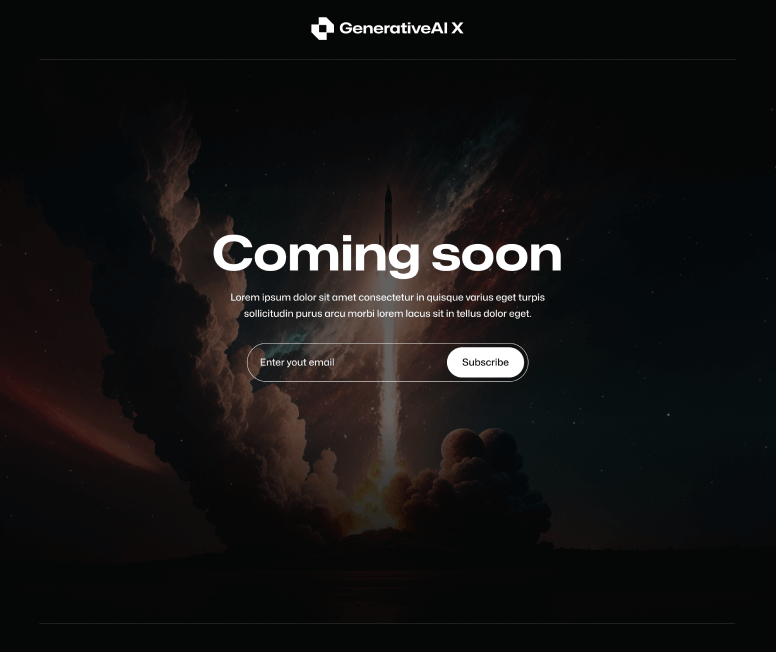 GenerativeAI X - Coming Soon Page - AI Generator Webflow Template