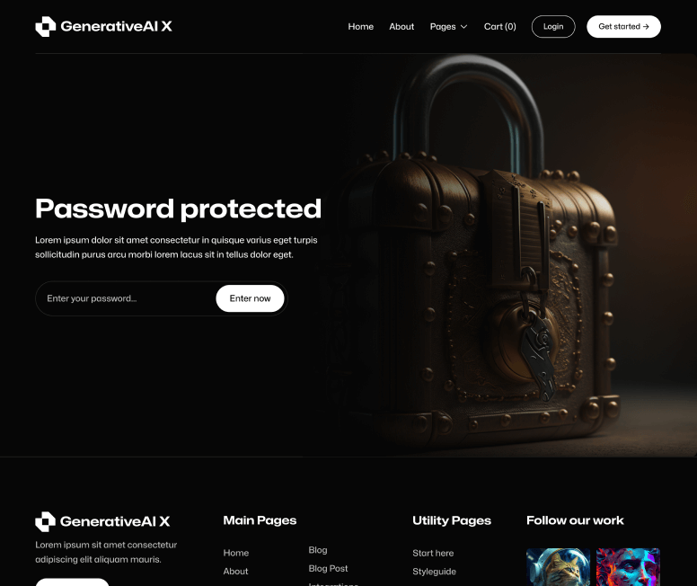 GenerativeAI X - Password Protected Page - AI Generator Webflow Template
