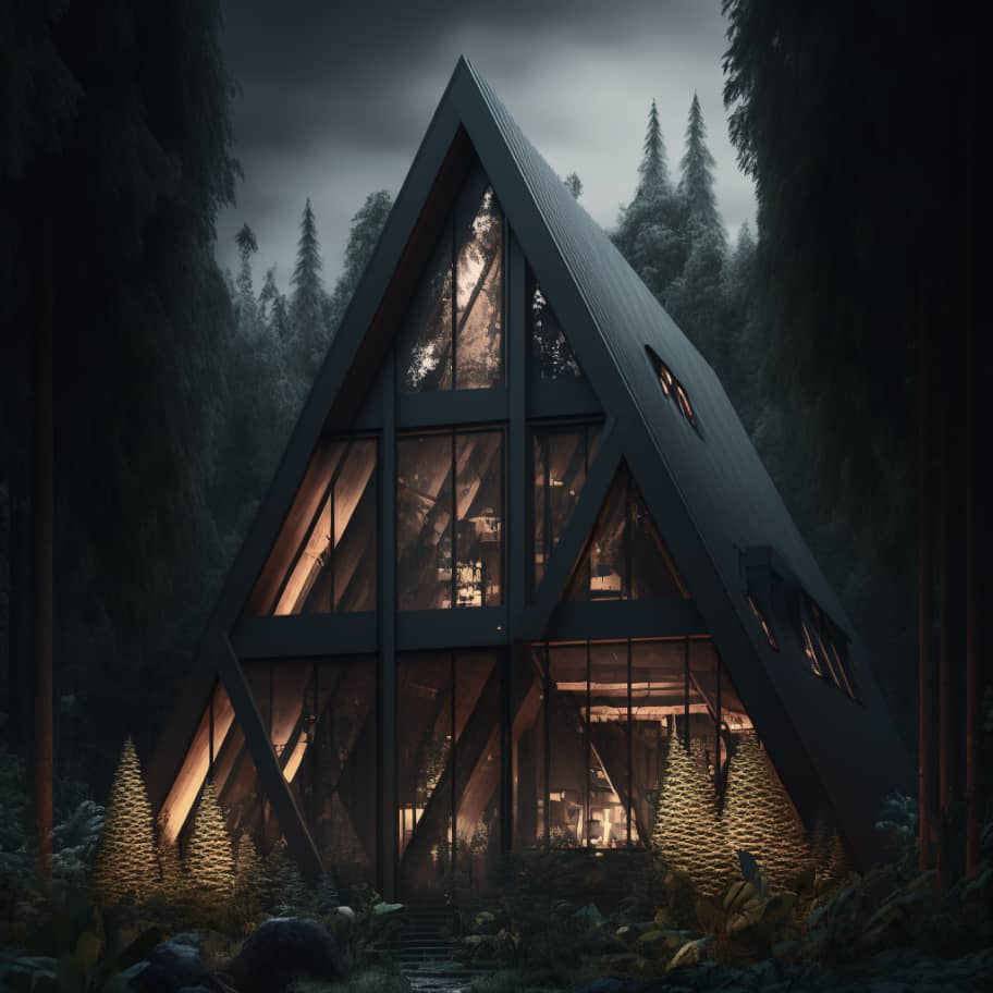 Modern House In The Middle Of A Forest Image 01 - GenerativeAI X Webflow Template