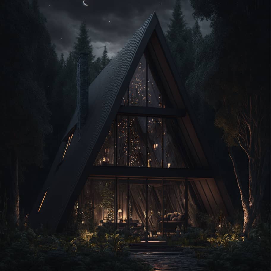 Modern House In The Middle Of A Forest Image 04 - GenerativeAI X Webflow Template