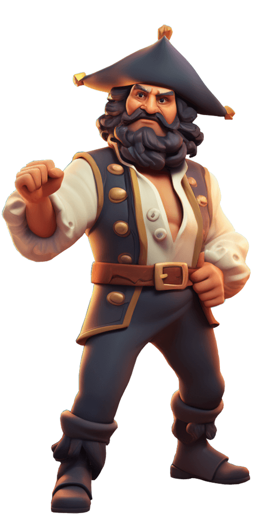 Pirate In front of the ship